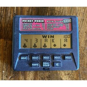 Vintage Pocket Poker Handheld Game RADICA LTD MODEL # 1310 Works Great